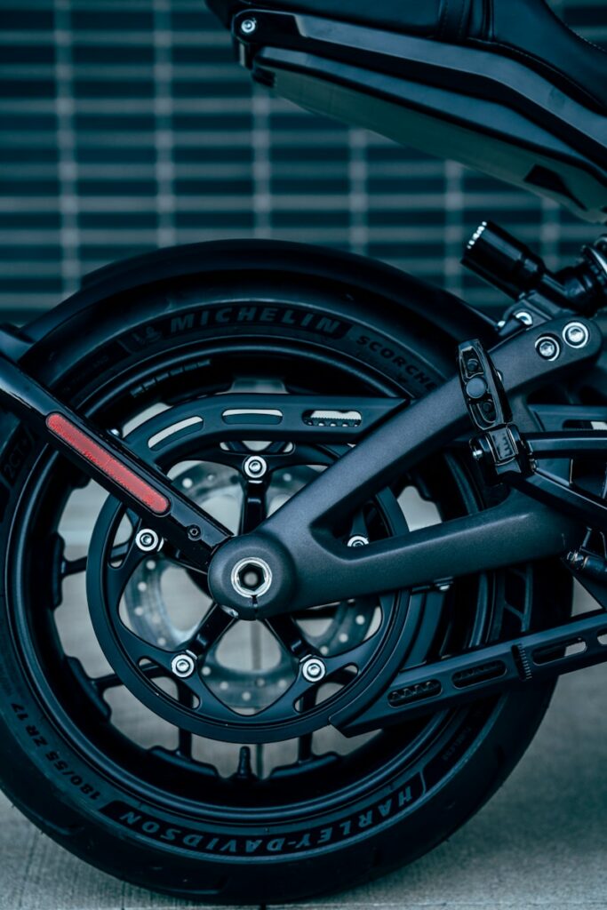 black motorcycle